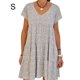 thumbnail image 1 of Sonducket Vestido de manga corta con cuello en V y volantes estampados para mujer Vestidos Blanco S, 1 of 4