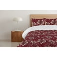 thumbnail image 4 of Ambesonne Flowers Boho Down Alternative Quilt Comforter, Spring Magnolia Sketch, King, Dimgray Burgundy, 4 of 5