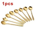 thumbnail image 1 of Luckyn 3 Pcs Dessert Gold Teaspoon,Stainless Steel Flower Shape Coffee Sugar Spoon,Ice Cream Tableware Soup Mini Spoon,Random Style, 1 of 10
