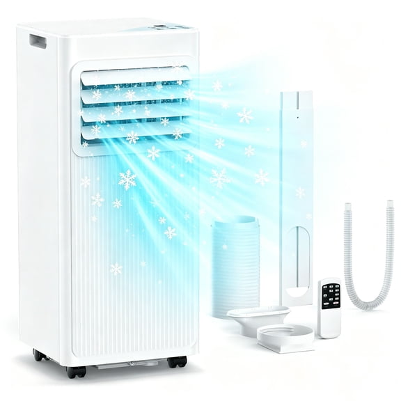 Moifoi 8000 BTU Portable Air Conditioner, 4-in-1 Portable AC for Up to 450 Sq, Remote Control, White