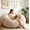 Pink, variant on Sanae Oversized Round Faux Fur Bean Bag Chair, Ergonomic High Density Sponge Lazy Sofa, Non-Slip Base Compressed Pack Armless Floor Lounge, White