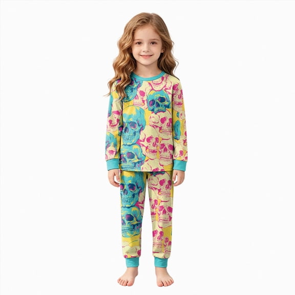 TOWED22 Toddler Girls Boys Halloween Cute Pajamas Sets Kids Cute Graphic Sleepwear Boys Halloween Funny 2 Pcs PJS