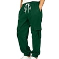 thumbnail image 2 of DJDLJWCJ Big Boys Cargo Pants Elastic Waist Drawstring Jogger Pants School Uniform Pants Lightweight Side Pocket Casual Pants Green Size 12, 2 of 10