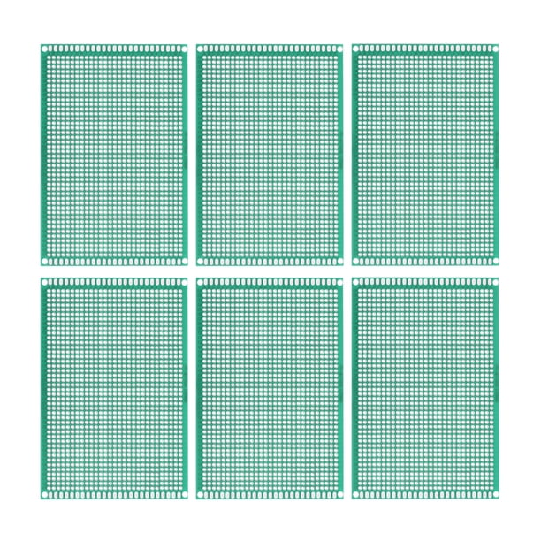 Tableros de prototipado de una cara Uxcell PCB con agujeros pasantes 80mmx120mm, 6 unidades