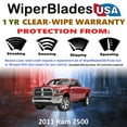 thumbnail image 2 of 2011 Ram 2500 Beam Wiper Blades Wipers w/1yr Warranty (Set of 2) (WiperBladesUSA), 2 of 5