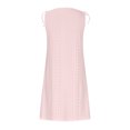 thumbnail image 5 of Meichang Sleeveless Button Down Dresses for Women Plus Size Solid Tie Shoulder Scoop Neck Eyelet Dresses Knee Length Work Dresses Elegant Midi Dresses Pink L, 5 of 6