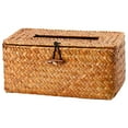 thumbnail image 4 of Rectangular Woven Tissue Box Cover Decorative Seagrass Wicker Tissue Box Holder Rustic Tissue Holder, 4 of 9