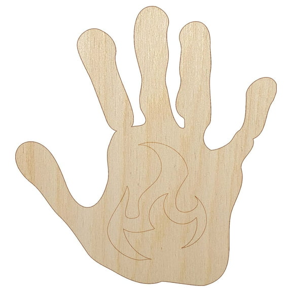 Sorcerer Elemental Fire Magic Wood Shape Unfinished Piece Cutout Craft DIY Projects - 4.70 Inch Size - 1/8 Inch Thick