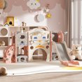 thumbnail image 3 of NYEEKOY Large Rocket Themed Kids Climber Slide, Toddler Slide Play Set with Telescope, Basketball Hoop, Ring-Toss and Tunnel, Outdoor and Indoor Climber for 1-6 Children, 3 of 12
