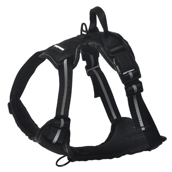 Dog Harness Large Sized Dog, Adjustable Soft Padded No Pull Dog Vest, Comfortable Breathable Material Reflective Strips with Metal Clip for Control Easy Walking for Large Breed Dogs, Black