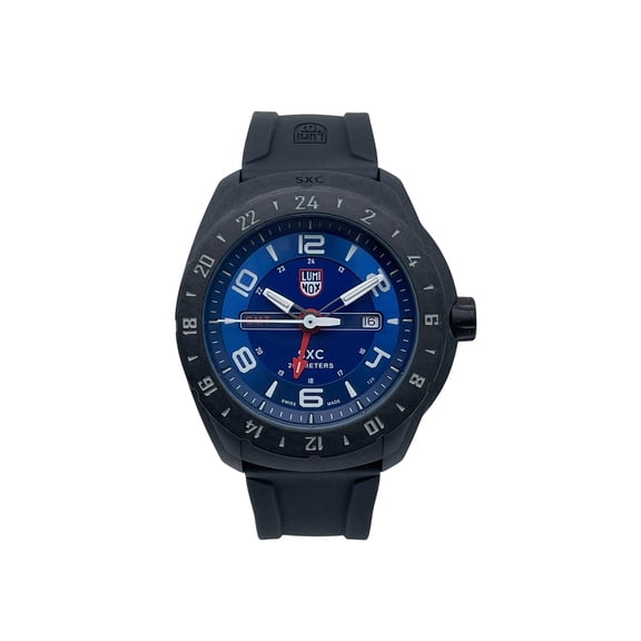 New Luminox SXC Aerospace GMT 46mm Carbon Blue Dial Mens Quartz Watch XX.5023.XS