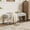 Beige, variant on Usaint Upholstered Bench, Premium Fabric Solid Wood Legs Entryway Dining Bench for Entryway, Dining Room, Bedroom, Green