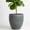 Rock Grey, variant on 16 Inch Handmade Concrete Outdoor Planter - Classic Striped Design | Fiberglass & Composite Material | Durable for Commercial & Home Decor (Black, Round)