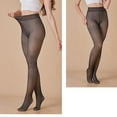 thumbnail image 6 of Sakmal Polka Dot Fleece Lined Black Tights Warm Pantyhose Winter Women's Tight, 6 of 7