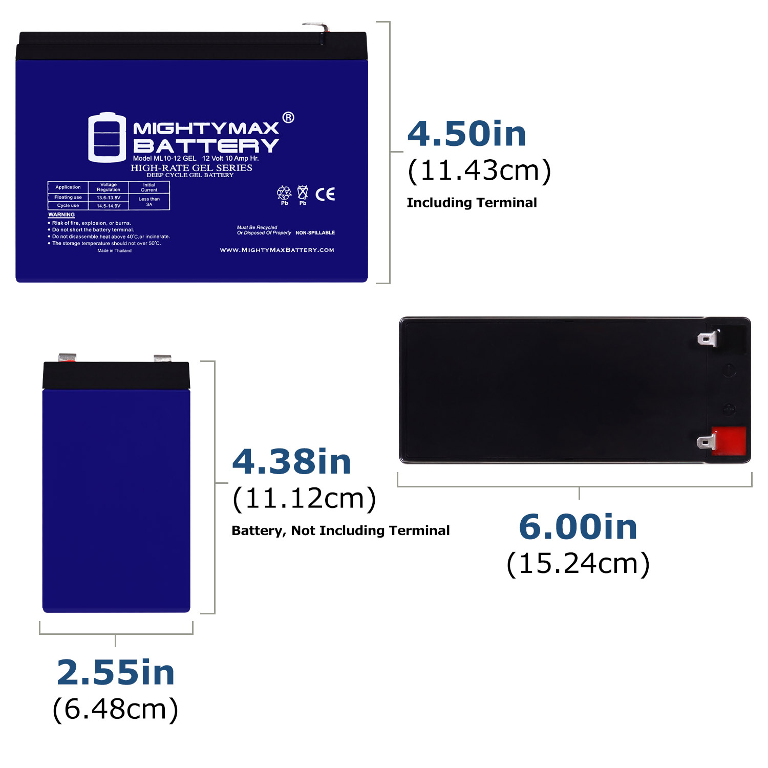 12V 10AH GEL F2 Replacement Battery Compatible with Lashout 24 Volt 400 Watt Scooter