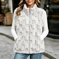 thumbnail image 2 of QATAINLAV Women's Fleece Sherpa Vest Winter Fuzzy Fluffy Checkered Plaid Sleeveless Zip Up Jacket with Pockets, 2 of 8