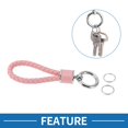 thumbnail image 2 of Llavero de Bargains Únicos, llavero universal con anillo para llaveros para mujeres, cuero sintético, tono plateado y rosa, 2 of 6
