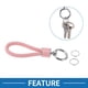 thumbnail image 2 of Llavero de Bargains Únicos, llavero universal con anillo para llaveros para mujeres, cuero sintético, tono plateado y rosa, 2 of 6