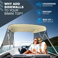 thumbnail image 4 of KNOX 4 Bow Bimini Top Sidewalls for KNOX Bimini Tops for Boats, 600D Mesh Sun Shade Side Covers with Adjustable Straps, Stainless Steel Mounting Hardware, 80"L x 26"H, 4 of 7