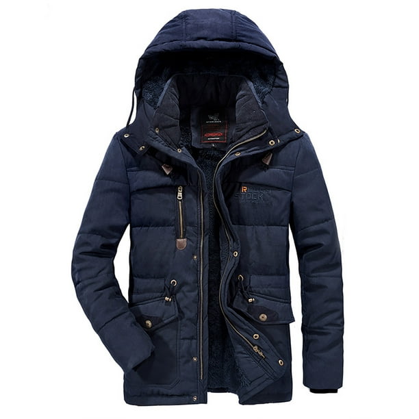 Black Friday Deals Men Winter Warm Thickened Plus Size Windproof Cotton ...
