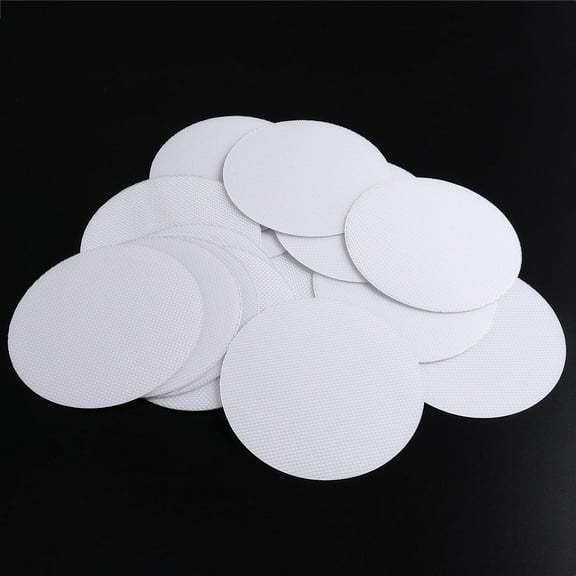 HONMEET White Round Non- Bathtub Stickers 30Pcs PEVA Adhesive Safety Decals for Bath Tub
