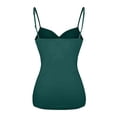 thumbnail image 5 of YAYUBA Camisole Tank Top for Women with Built-in Padded Shelf Bra Support,Spaghetti Strap Layering Camis, Basic Undershirt,Dark Green,S, 5 of 8