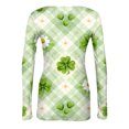 thumbnail image 5 of Rib Knit Tops for Women St Patricks Day Stretch Crewneck Shamrock Print Plus Size Ribbed Long Sleeve Shirts Casual Pullover Festive Jumper Tops, 5 of 5