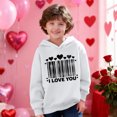 thumbnail image 2 of Kids Valentine Hoodies Long Sleeve Festival Print Pullover Tops Casual Loose Holiday Hooded Sweatshirts (3 Years, White), 2 of 8