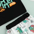 thumbnail image 6 of Baby Boy Outfit Seaside Resort Style Kids Boys' Summer Sleeveless Letter Coconut Tree Print Tank and Shorts Baby Outfits Black 0 Months-6 Months, 6 of 7
