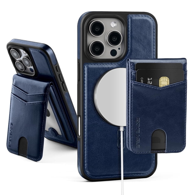 Funda tipo cartera SkyEagle Magsafe 2 en 1 para iPhone 16 Pro Max Azul