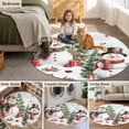 thumbnail image 5 of Round Rugs 3.3Ft, Snowman Christmas Round Area Rug Washable Indoor Throw Carpet, Xmas Tree Botanical Snowflake Soft Non Slip Circle Rug for Laundry Room Patio Home Decor Aesthetic, 5 of 8
