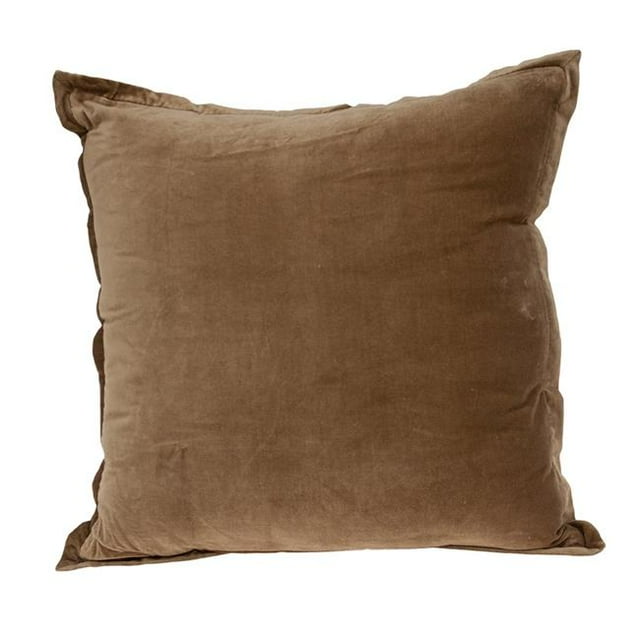 Parkland Collection PILF21024D Acer Transitional Brown Pillow Cover with Down Insert