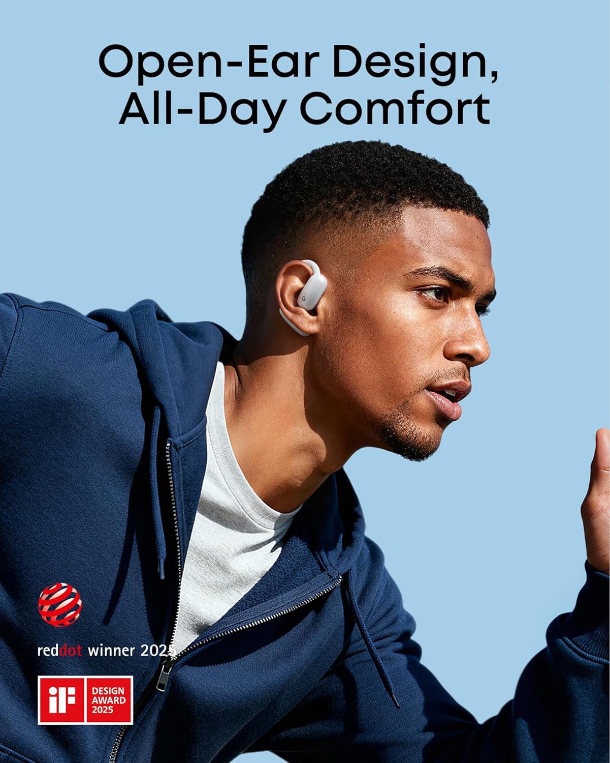 Soundcore AeroFit 2 Open-Ear Translation Earbuds, 4 Adjustable Positions, 2× Richer Bass, Hi-Res, 42H Playtime, IP55, AI Clear Calls, Wireless Charging