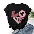 thumbnail image 1 of LOVZFMLL T-Shirts d'Été pour Femmes Mode Femmes Saint-Valentin Imprimé Manches Courtes T-shirt Nouveauté Graphique, 1 of 3