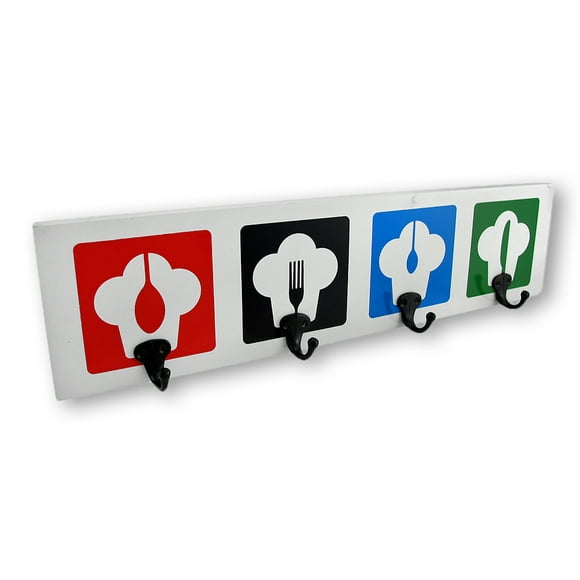 Chef Hats Four Hook Wall Plaque