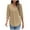 Khaki, variant on Dressy Casual Blouses for Women 3/4 Length Sleeve Womens Tops V Neck Loose Shirts with Smocked Cuffs Office, Blue 2XL