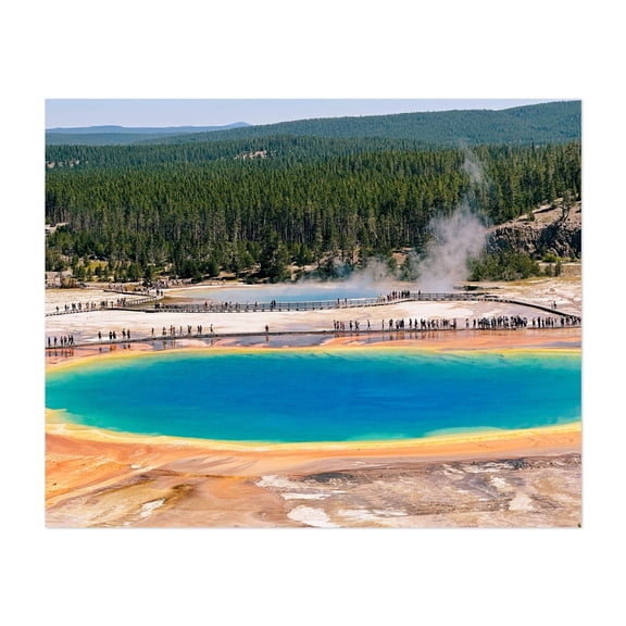 Grand Prismatic Spring – Yellowstone’s Vibrant Geothermal Wonder - Photography Nature Landscape Scenic Water Wilderness Travel Poster Forest Unframed Wall Art Print 4 x 6 inches