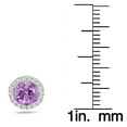 thumbnail image 2 of SZUL Women's 5MM Amethyst and Diamond Stud Earrings in 14K White Gold, 2 of 2