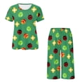 thumbnail image 5 of DISNIMO Ladybug Flower Printed Women's Short Sleeve Pajama Sets Soft Loungewear 2 Piece Pjs Set Summer Sleepwear with Pockets, S, 5 of 7