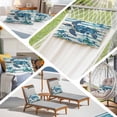 thumbnail image 5 of Teal Blue Turtle Coastal Queen Size Pillow Cover,Pillowcase Protectors with Zipper,Breathable Decorative Throw Pillow Case Cover,Vintage Stripe Botanical Beach Pillow Shams for Couch Sofa 20x30Inch, 5 of 8