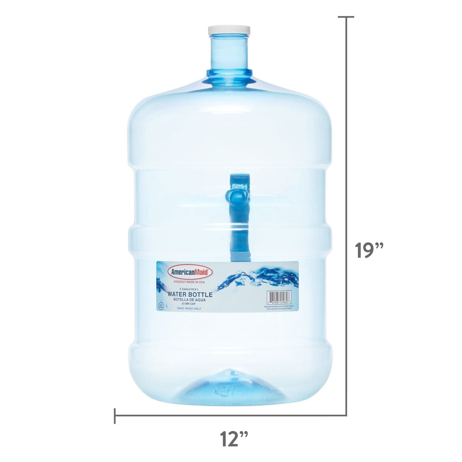 5 Gallon Water Jug Large Reusable Container Bottle Durable Plastic Big BPA FREE
