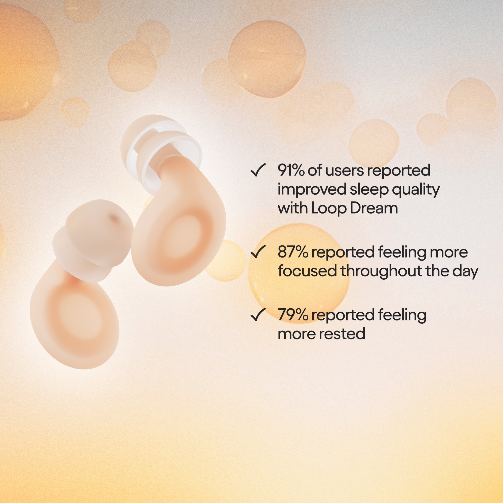 Loop Dream – Silicone/Memory Foam Earplugs for Sleep Comfort | Comfortable Ear Plugs for Muffling Snoring & Sleeping | Customized Fit | 27dB (SNR) Noise Reduction