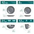 thumbnail image 3 of vancasso, 16-Piece Porcelain Dinnerware Set, Matte Grey Dinner Set, for 4, 3 of 8