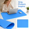 thumbnail image 4 of Silicone Non-Slip Desk Pad - (Light Blue) 15.7x11.8in Rectangular Table Mat, Heat-Resistant Mouse Pad for Home Office, Waterproof Writing Mat for Laptop Keyboard, 4 of 4