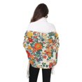 thumbnail image 4 of FORMRS Womens Scarf Winter Soft Long Big Warm Shawls Wrap Tassel Scarves, Orange Japanese Flowers Pattern, 4 of 9