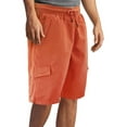 thumbnail image 2 of Men's Drawstring Elastic Waist Multi Pocket Lightweight Cotton Cargo Shorts (Orange, 34), 2 of 4