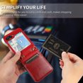 thumbnail image 2 of Dteck Crossbody Shoulder Strap Case for Samsung Galaxy Z Flip 6, Shockproof Card Slot Case Slim Lightweight PU Leather Case, Red, 2 of 8