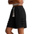 thumbnail image 6 of uublik Gym Shorts for Women Casual Elastic Waist Shorts Summer Beach Lightweight Short Pants with Pockets, Black, 6 of 6