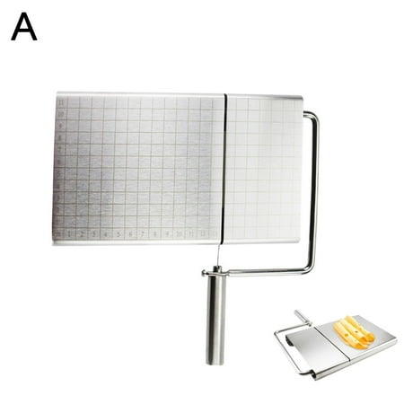 

Stainless Steel Cheese Slicer Board Multifunctional Butter Cutter Meats Kitchen_ Q8D8