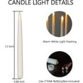 thumbnail image 4 of FAEFTY 6 Pcs Led Flameless Taper Candles Flickering Battery Operated 3D Electric Candles Lamp White, 4 of 6